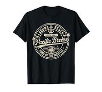 Laguna Beach Pacific Breezes California Coastal Surf Vintage Maglietta