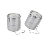 LAGUOE 2 pezzi Infusore da cucina antiruggine con manico resistente al calore Utensile da cucina per zuppe stufati e brodi utensili da cucina doppio cestello filtro