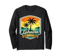 Lahaina Oahu North Shore Hawaii Tramonto Palm Beach Maglia a Manica