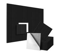 Lahdrhab Confezione da 12 pannelli fonoassorbenti autoadesivi in schiuma, 30,5 x 30,5 x 1 cm, per trattamento acustico, colore nero