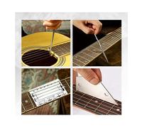 Lahdrhab Kit di strumenti per la riparazione della chitarra, strumento per il cambio delle corde, chiave inglese, lima per smerigliatura, righello di misurazione, corda e righello di livellamento, 25