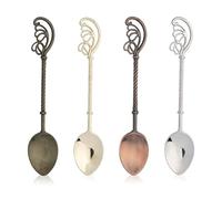 Lahdrhab Set di 4 mini cucchiaini da caffè, tè, gelato e dessert, 10 cm di lunghezza