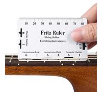 Lahdrhab Set di 9 calibri per raggio sottocarda, righello per azione delle corde, set di lime per capotasto per chitarra e ponte, accessori per riparazione chitarra