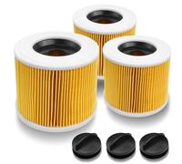 Lahnaokfis Set di 3 Filtro a Cartuccia di Ricambio, Cartucce Filtranti per Kärcher WD3 Premium, WD2, WD3, WD3P, MV2, MV3, Filtro di Ricambio per Aspirapolvere Kärcher 6.414-552.0/64145520