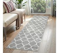 Lahome Tappeto marocchino lavabile, 6 x 1,8 m, antiscivolo, grigio, per corridoio, lavanderia, lavabile, per cucina, lavanderia, corridoio, ingresso