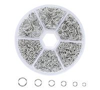 Lahviuu Anelli di Salto Aperti,970 Pezzi Anello di Salto Argento Anello Diviso Anelli Aperti di Salto Metallo Aperto Anellini Anelli per Portachiavi,per Bigiotteria Collane Bracciali Orecchini