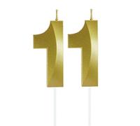 Lahviuu Candele di Compleanno Numero,Candele Decorazione di Topper Torta Buon Compleanno,per Festa Nozze Anniversario Celebrazione Forniture,11 Anni (Oro)