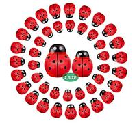 Lahviuu Coccinelle Adesive,200 Pezzi Mini Coccinella Legno Coccinelle Adesivo Abbellimento di Coccinelle per Fai da Te Bomboniere Laurea Casa Battesimo Matrimonio(8 * 11mm/10 * 13mm)