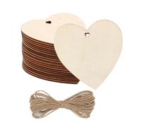 Lahviuu Cuori in Legno con Fori, 20 Pezzi 10cm Decorazioni per Matrimoni, Feste, Regali ed Arte, con 10 m Spago Naturale