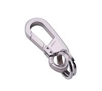 Lahviuu Moschettone Portachiavi, Keychain in Lega di Zinco per Moto e Auto con 2 Anelli Portachiavi, Porta Chiavi con Moschettoni per uomo e Donna Argento