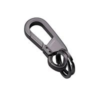 Lahviuu Moschettone Portachiavi, Keychain in Lega di Zinco per Moto e Auto con 2 Anelli Portachiavi, Porta Chiavi con Moschettoni per uomo e Donna Nero