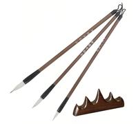 Lahviuu Pennello per Calligrafia Cinese,Set di Pennelli da Scrittura Cinese in 3 Misure con Portapenne, Pennelli Acquerello per Studenti,Principianti, Inchiostro e Pittura Ad Acquerello