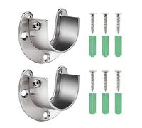 Lahviuu Supporto per Armadio e Tende, 2 PCS Staffa per Bastone, Binario Tenda Soffitto, Staffa di Montaggio a Soffitto, Appendiabiti (32 mm)