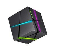 LAI HO Lampada da Tavolo con Luce Notturna A LED RGB, Mini Subwoofer Portatile Cubo di Rubik con Altoparlante Bluetooth HiFi, Altoparlante Bluetooth con Lampada Notturna Multifunzionale,Nero