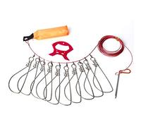 LAIBOREC - Corda da pesca con 10 bottoni a pressione in acciaio inox, con chiusura a corda per pesci, con gancio a moschettone e manico in plastica