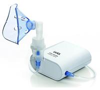 LAICA Aerosol Mini a Pistone Portatile - Silenzioso (51 dB), Compatibile con Medicinali Cortisonici, Soluzioni Termali o Ipertoniche, 2 Maschere (Adulti/Bambini) Inclusi - Bianco