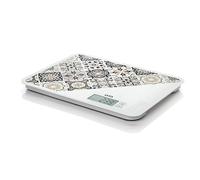 LAICA Bilancia da cucina digitale - Bilancia alimentare ad alta precisione 20 kg, ampio display LCD, funzioni di tara e mantenimento del peso, misurazione del volume di acqua vetro temperato- Marrone