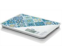 LAICA Bilancia da Cucina Digitale - Blue - Extra Large - Grande capacità 20kg/5g - Display LCD - Funzione TARA e BLOCCA PESO - Calcola Volume dell'Acqua - Vetro Temperato - Italian Design