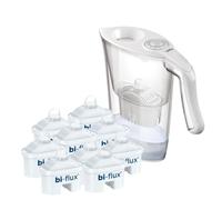 Laica Caraffa Filtrante Carmen, Bianca, Capacità 2,3L, Con 9 Filtri Bi-Flux, Preserva sali minerali, riduce cloro e metalli pesanti, sostanze chimiche contaminanti e durezza