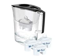 Laica Caraffa Filtrante Prime Line, Nero, Capacità 3.0L, Con 3 Filtri Bi-Flux, Preserva sali minerali, riduce cloro e metalli pesanti, sostanze chimiche contaminanti e durezza- Made in Italy