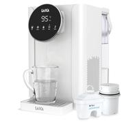 LAICA Dispenser Acqua Filtrata Fredda e Calda - 7 Temperature Istantanee - Display Touch - Riduce fino al 99,99% delle Microplastiche*, Cloro e Calcare - Serbatoio Estraibile 4L - Filtri Inclusi