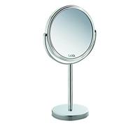 Laica PC5003 Specchio per il Trucco e il Make Up del Viso, Dimensione Reale e Ingrandimento X7, Acciaio Cromato, Diametro Specchio 15, 5 cm