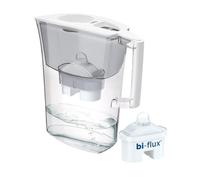 Laica Prime Line Caraffa Filtrante Acqua E 1 Cartuccia Filtrante Acqua Bi-Flux 30 Giorni - Caraffa Filtrante Prime Elegance con Coperchio A Riempimento Rapido, capacità Totale 3 L, Acqua Filtrata 2 L