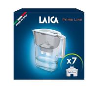 LAICA Prime Line Caraffa Filtrante - Grande Capacità di 3L - Bianca - Timer Digitale - 7 Filtri bi-flux Inclusi, Preserva i Sali Minerali Utili all'Organismo e Riduce Cloro - Made in Italy
