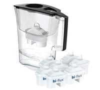 LAICA Prime Line Caraffa Filtrante - Grande Capacità di 3L - Nera - Timer Digitale - 7 Filtri bi-flux Inclusi, Preserva i Sali Minerali Utili all'Organismo e Riduce Cloro - Made in Italy