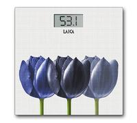 LAICA PS1075 Bilancia Pesapersone Elettronica, Fiori Blu/Sfondo Bianco