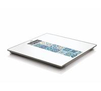 LAICA PS1082B Bilancia Pesapersone Mediterranean Breeze, Blu | Display LCD, vetro temperato, design italiano ispirato alle maioliche, alimentazione a batterie, portata massima 180kg