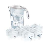 LAICA Stream Line Caraffa Filtrante - 2,3L - Bianca - Timer Digitale - 13 Filtri bi-flux Inclusi, Preserva i Sali Minerali Utili all'Organismo e Riduce Cloro e Metalli Pesanti - Made in Italy