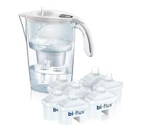 LAICA Stream Line Caraffa Filtrante - 2,3L - Bianca - Timer Digitale - 7 Filtri bi-flux Inclusi, Preserva i Sali Minerali Utili all'Organismo e Riduce Cloro e Metalli Pesanti - Made in Italy