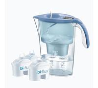 LAICA Stream Line Caraffa Filtrante - 2,3L - Blu - 3 Filtri bi-flux incluso, Preserva i sali minerali e Riduce le sostanze indesiderate - Timer digitale - Made in Italy