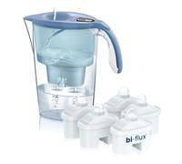 LAICA Stream Line Caraffa Filtrante - 2,3L - Blu - Timer Digitale - 7 Filtri bi-flux Inclusi, Preserva i Sali Minerali Utili all'Organismo e Riduce Cloro e Metalli Pesanti - Made in Italy