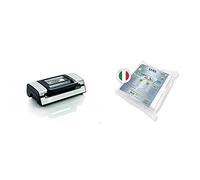 Laica VT3120 Macchina Sottovuoto per Alimenti Automatica Doppia Pompa Acciaio 20L/min Larghezza massima sacchetti 30 cm 20.6x40x12cm + 4 Rotoli per sottovuoto per Alimenti 20x600 cm PA/PE Trasparente
