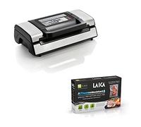 Laica VT3120 Macchina Sottovuoto per Alimenti, Automatica, Doppia Pompa, Acciaio, 20L/min & TR1000 Sacchetti Sottovuoto per Cottura Sous Vide e Conservazione Alimenti, Plastica