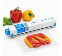 LAICA VT3206 Macchina Sottovuoto Alimenti Senza Fili - Automatica e Compatta, Ricarica USB-C - Conserva i Cibi Fino a 5 Volte Più a Lungo - Camera Raccogli Liquidi, Taglierina e Rotolo Inclusi