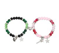 Laicaii Braccialetti dell'amicizia, regalo per migliore amico, magnete a forma di cuore, con ciondoli a forma di cappello da strega e stella, per amici, coppie, fan e amanti del cinema