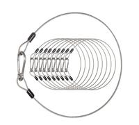 LAICCUM Confezione da 10 cavi di sicurezza per luci da palcoscenico, DJ, feste, in acciaio inox, con anelli e gancio a scatto, carico massimo 68 kg