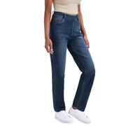 LaiEr Donna Jeans da Alta Elasticità, Pantaloni Fitness Pull on con Tasche, Pantaloni con Taglio Micro Bootcut Morbidi e Confortevoli, Adatti per Lo Sport e Lo Yoga Fitness.(Blu Marino,S)