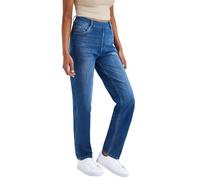 LaiEr Donna Jeans da Alta Elasticità, Pantaloni Fitness Pull on con Tasche, Pantaloni con Taglio Micro Bootcut Morbidi e Confortevoli, Adatti per Lo Sport e Lo Yoga Fitness.(Blu Medio,M)