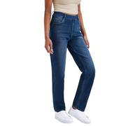 LaiEr Donna Jeans da Alta Elasticità, Pantaloni Fitness Pull on con Tasche, Pantaloni con Taglio Micro Bootcut Morbidi e Confortevoli, Adatti per Lo Sport e Lo Yoga Fitness.(Blu Scuro XL)