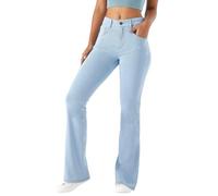 LaiEr Donna Jeans da Alta Elasticità,Skinny e con Tasche a Cerniera per Il Fitness, Morbidi e Comodi Pantaloni Bootcut Adatti per Lo Sport e Il Fitness,con Tasche Laterali,(Blu Chiaro,M)