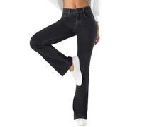 LaiEr Donna Jeans da Alta Elasticità,Skinny e con Tasche a Cerniera per Il Fitness, Morbidi e Comodi Pantaloni Bootcut Adatti per Lo Sport e Il Fitness,con Tasche Laterali,(Grigio Scuro M)