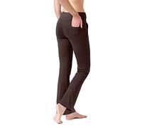 LaiEr Pantaloni da Yoga da Donna con 4 Tasche Pantaloni da Lavoro a Vita Alta 4 Vie Stretch Controllo Pancia Pantaloni Lunghi Svasati, Marrone (2 Tasche Laterali e Posteriori), XXL