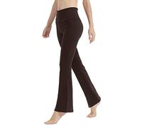 LaiEr Pantaloni da Yoga per Le Donne Controllo della Pancia Allenamento Bootleg Pantaloni a Vita Alta Pantaloni Elasticizzati a 4 Vie con Tasche Interne, Marrone,5XL