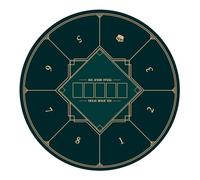 LaiEr Tappetino da Poker Rotondo,Tappetino in Gomma per Poker Texano da 24/31/39/47/55/63Pollici,Piano D'appoggio Pieghevole,Piano D'appoggio Portatile per Poker,Adatto per Giochi di Poker,Blackjack.