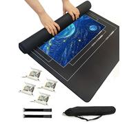 LaiEr Tappetino puzzle Roll Board in feltro antiscivolo, 120 x 60 cm (47 x 26 pollici), con custodia portatile e 4 sacchetti per 500, 1000 o 1500 pezzi (nero