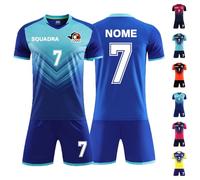 LAIFU Maglia Calcio Personalizzabile con Nome Numero Logo Maglia da Calcio A Manica Corta Pantaloncini da Calcio e Calzini da Calcio Donna Bambini Giovani Adulto